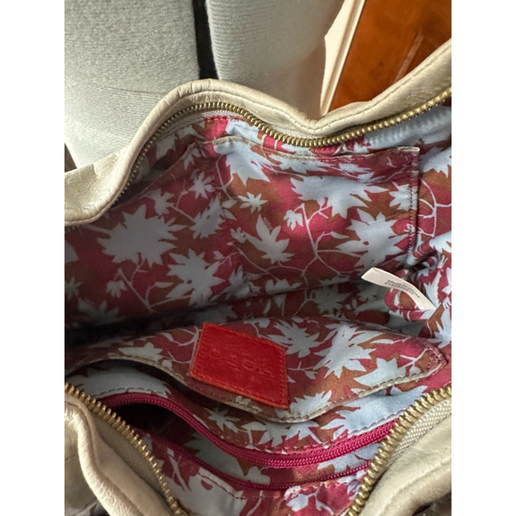 Hobo International Genuine Leather Shoulder Bag - Soft Gray | Floral Lining - Picture 4 of 10